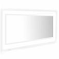 Miroir Décoratif à LED de salle de bain Blanc 100cm - Contemporain - Design - Bois massif - A suspendre-1