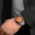 Bracelet acier homme - SEIKO - Montre Seiko 5 automatique GMT acier cadran orange - Couleur de la matière:Blanc-1