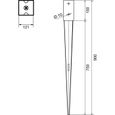 Support de poteau - Douille de fond - 121 x 121 mm - Longueur : 900 mm - Galvanisé à chaud - Pour poteaux en bois carré - Douille de-1