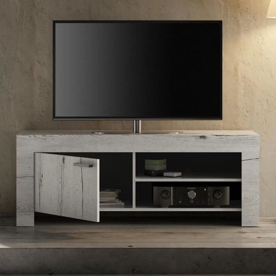 Petit Meuble Tv Couleur Chene Blanchi Thelma 2 L 140 X P 43 X H 53