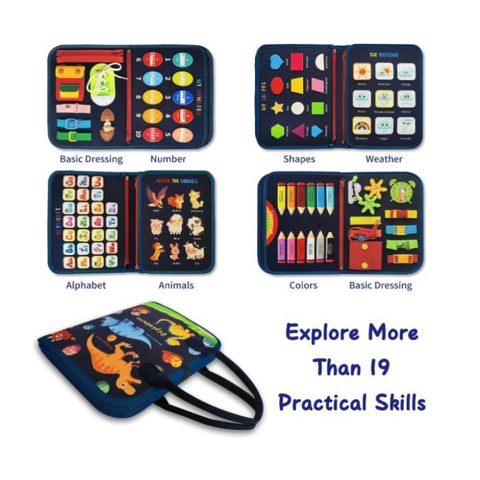 Planche Sensorielle En Silicone Double Face – Jouet Anti-stress Pour Enfants 3+ Et Adultes, Avec Sac Et 20 Bandes