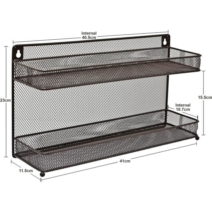Étagère à Épices Lonian – 2 Niveaux à Fixer Sur La Porte Du Garde-manger Ou De L'Armoire