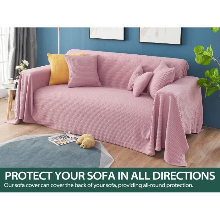 Home Mercury Couvre-lit multifonction doux et confortable en polyester et coton 180 x 260 cm Motif à chevrons Gris