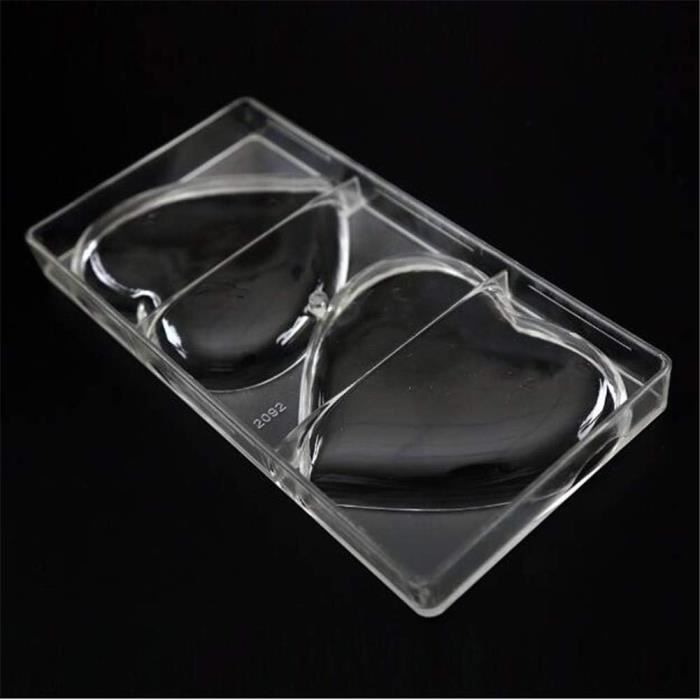Moules à Chocolat Transparents Cœur Et Rose - 2 Pièces, Polycarbonate, 21 Cavités, Pour Bonbons Et Glaçons