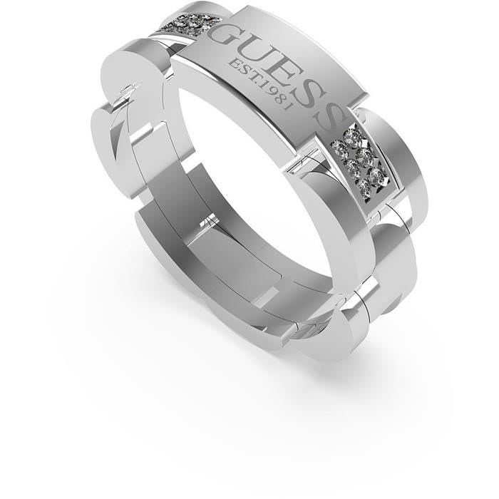 Bague Acier Argent Guess JUMR01344JWST62 Argent Achat Vente bague anneau bague homme bijoux Guess Homme Acier Blanc