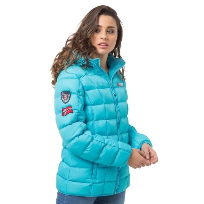 Doudoune BERECHITESHORT Turquoise Femme GEOGRAPHICAL NORWAY 100 Polyester Fermeture eclair