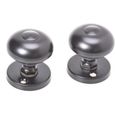jeu de poignées de porte rondes  diamètre du cache serrure: 55 mmpoignée multitâche noire bouton rotatif  bouton aluminium  poigné-2