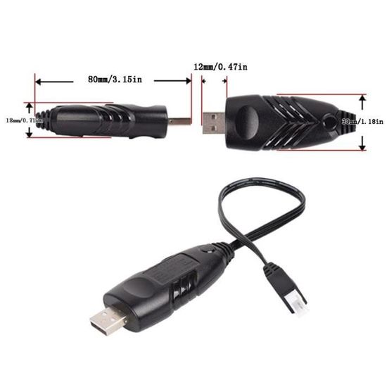 Chargeur USB universel 7.4v, XH-3P ma-7.4 ma-ma, Lipo Li-ion 2S pour jouets  RC électriques, avion, voiture, Drone, Robot, [1753AC6] - Cdiscount TV Son  Photo