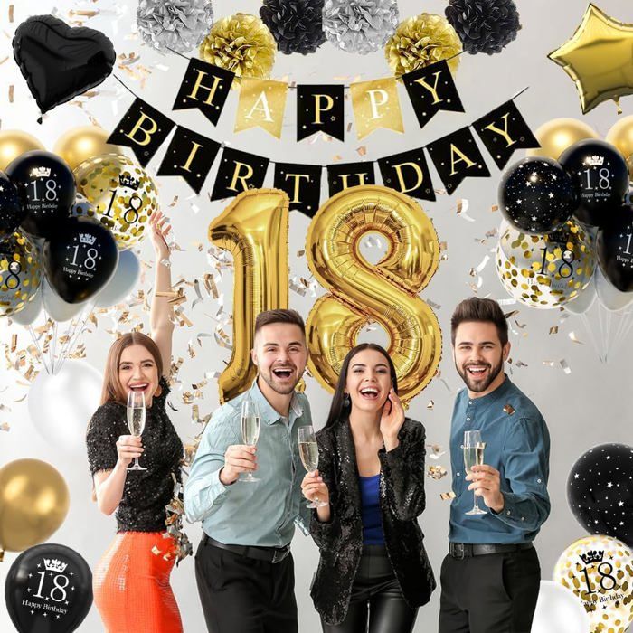 NET TOYS Guirlande Déco Anniversaire 18 Ans Décoration Fête 6
