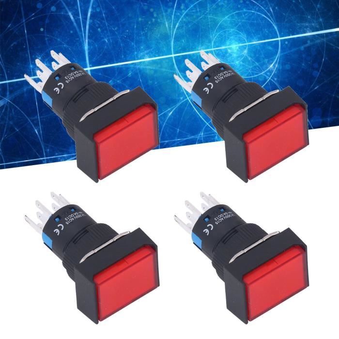 Micro interrupteur à bouton poussoir - FDIT - BEM-LA16-22DS-J - Rouge ...