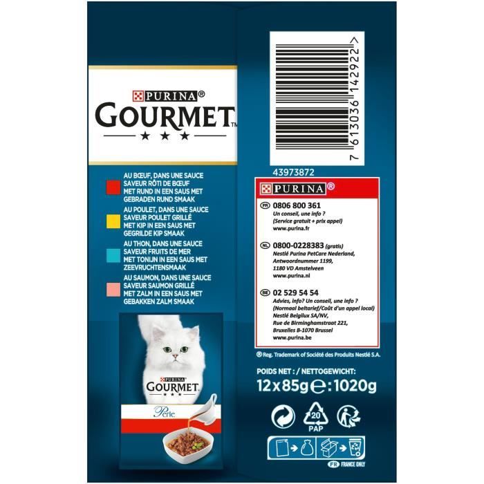 GOURMET Gold Pâtée Régal de Sauces - Pour chat adulte - 12 x 85 g -  Cdiscount