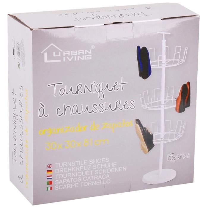 Rack A Chaussures Tourniquet M tal 3 Etages 15 Paires Design Loft