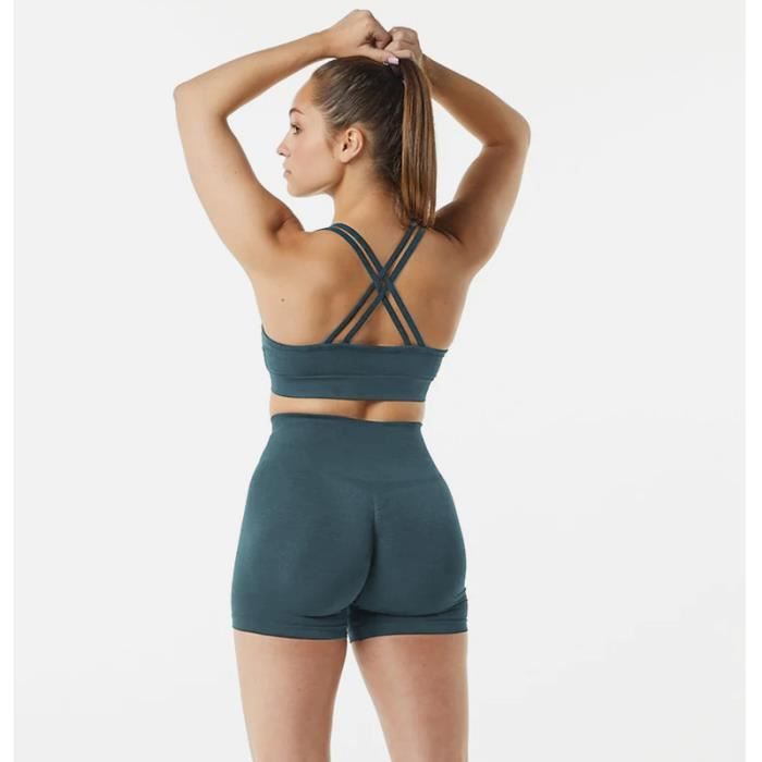 Femme Sports 3 pièces Survêtement Yoga Ensemble de Vêtements de Sport  Tricot Sans Couture a Armée verte - Cdiscount Sport
