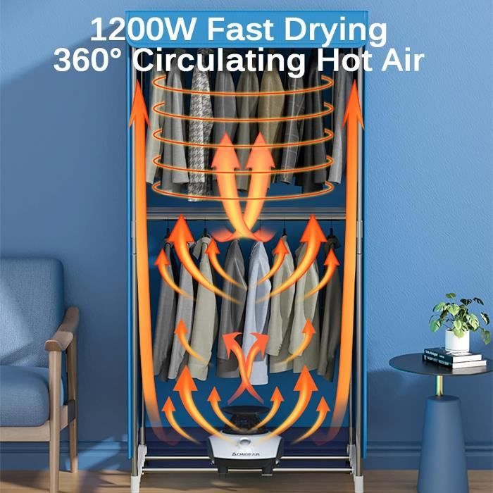 Sechoir A Linge Portable 1200 W, Machine À Sécher Portable, Support De ...