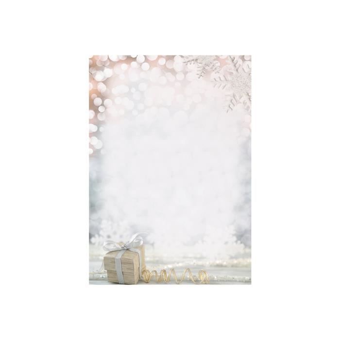 Papier à Motif Noël SIGEL 'Christmas Magic Watercolor' - A4, 90 G/m², 25 Feuilles - Branches Sapin Aquarelle - 8
