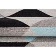 TAPISO Tapis Salon Poils Ras LAZUR Noir Turquoise Gris Triangles Polypropylène Intérieur 160x220 cm-3