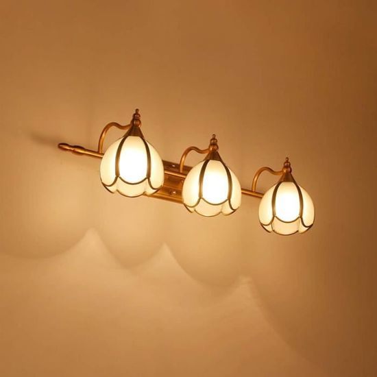 Lampe Miroir Applique Mural Moderne Fleur Metal Verre Eclairage