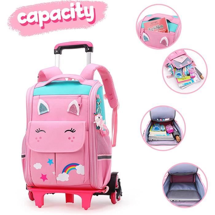 Cartable roulettes Sac Dos Filles Primaire Sac d cole Grande