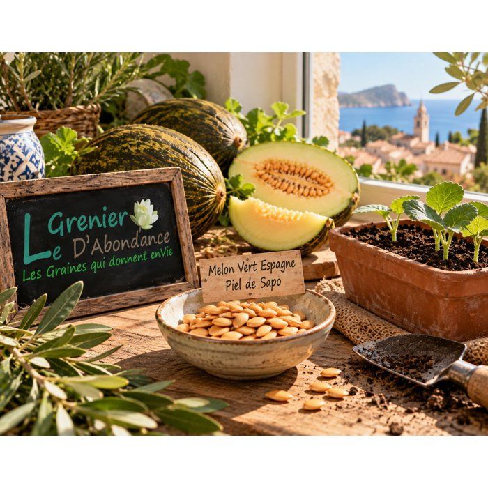 Graines Melon Charentais - Le Grenier D'Abondance, Sachet 20 Graines Cucumis Melo