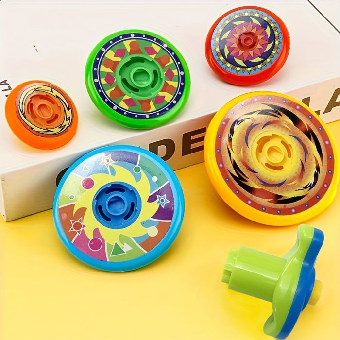 Toupies Empilables Avec Lanceur – Jeu De Gyroscope Coloré – Dès 3 Ans – Anniversaire Et Maternelle