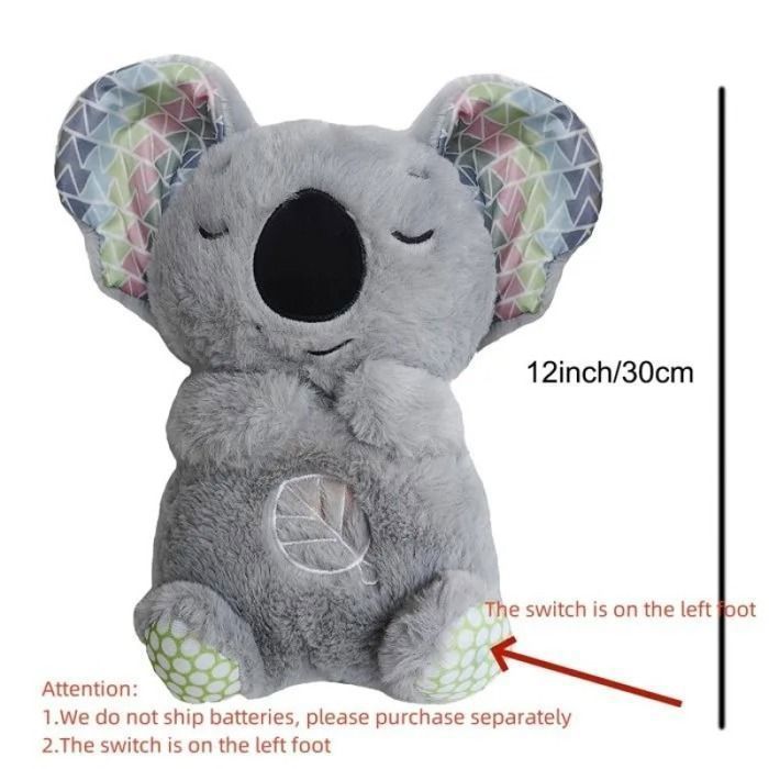 Peluche Koala Respirante – Mouton/agneau à Respiration Rythmée, Musique, Sommeil, Anti-stress, 3 Piles AA