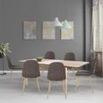 Table à manger extensible - Scandinave - NEW SOFIA - Chêne et blanc avec motifs - L 160 / 200 x P 90 cm-0