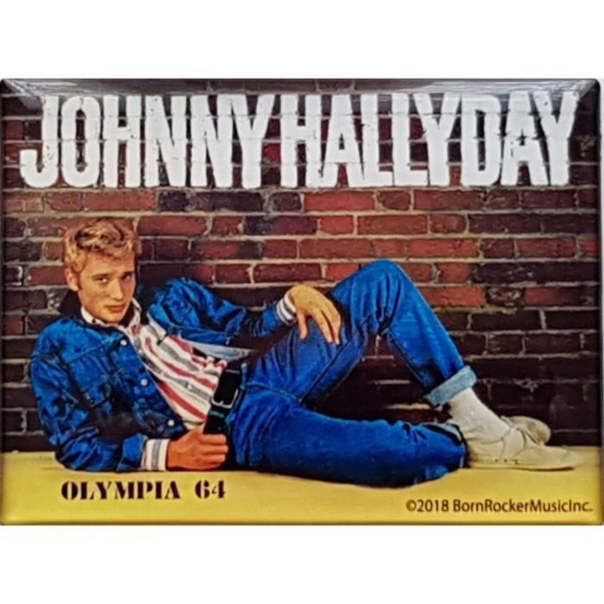 8x6cm Les Collections Rétro Magnet Johnny Hallyday