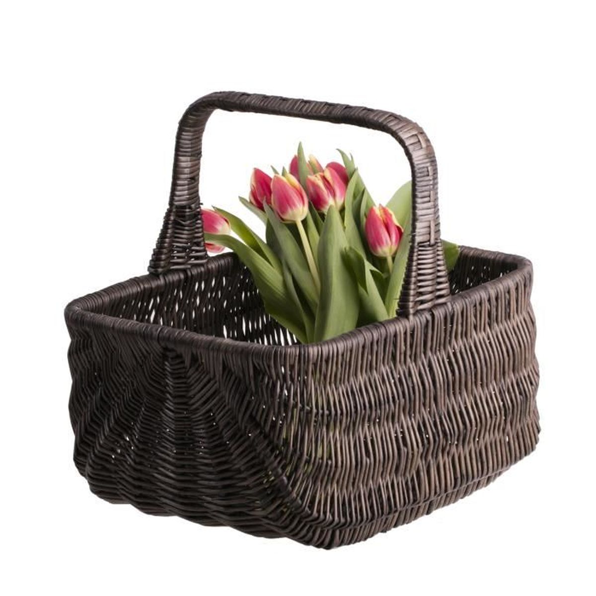 Cloche à Pain En Osier Naturel Blanc - Panier Décoratif Pour Table, Ø35 Cm, H13 Cm, Doublure Amovible !