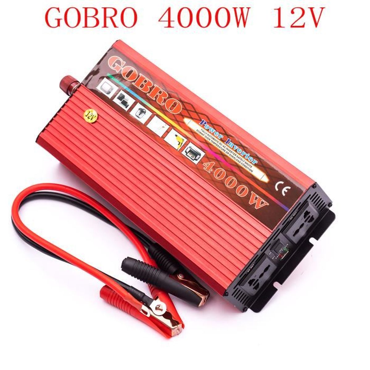 Yinleader Convertisseur onde sinuso/ïdale modifi/ée 12v 220v onduleur 1500W 3000W transformateur de tension