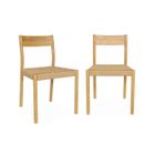 SWEEEK Lot de 2 chaises naturelles en bois et cordage. Ella. L 49.5 x P 53 x H 82cm