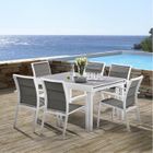 Salon de jardin Ensemble Modulo T 6 / 10 + F 6 Full Verre Blanc Wilsa Garden