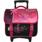 CYBEL Cartable à Roulettes 38 cm 2 Compartiments.+ 1 poche Rose Enfant