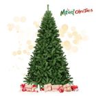 COSTWAY Sapin de Noël Artificiel 225CM Aiguilles en PVC avec 1346 Branches Pied Métallique Solide,pour Maison,Bureau,Magasins