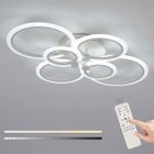 DORLINK Plafonnier LED DL1105 - 6 Anneaux 76W - Blanc Avec télécommande - convient pour une chambre ou un couloir