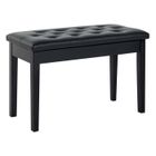 Banquette pour piano - HOMCOM - avec coffre de rangement - pied en bois caoutchouc assise capitonnée polyuréthane - noir