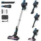 Aspirateur Balai sans fil INSE 50KPa,250W,6-en-1 Aspirateur balai sans fil sans sac,Bleu,55 mins d'autonomie