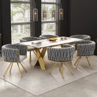 Chaises Salle à Manger Pivotantes 6 Pièces - OKWISH - Pieds en métal Doré - Velours Gris - Conception Ergonomique - Scandinave