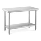 Table de travail inox - ROYAL CATERING - RCWT-120X60S - 120x60 cm - Capacité 137 kg - Pieds réglables
