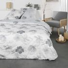 TODAY Parure de lit en coton réversible - Sunshine - l 220 x L 240 - Imprimé floral - Gris