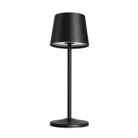 Forlight TRETA Lampe de table LED avec abat-jour conique rond noir, 2700-4000K, IP54