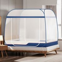 Moustiquaire pour lit,tente portable de voyage pliable avec double porte avec fond pour voyage en plein air,bleu,200x150x150cm