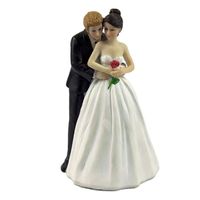 Décoration de Gâteau de Mariage Couple Figurine en Résine Romantique Embrasse de Derrière 7*7*13.5cm
