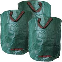 ToCi Lot de 3 sacs de jardin 272L autoportants, pliables et robustes - Sacs de jardin - Sacs de pelouse, sac de pelouse, sac d A12