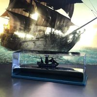 B-Bateau pirate - Bouteille liquide de bateau de croisière «The Black Pearl», Table flottante, jouets de déco