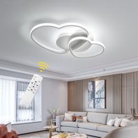 Plafonnier LED Moderne Dimmable Lustre de Plafond pour Salon Chambre, Blanc [Classe énergétique E]