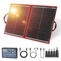 Panneau Solaire Pliable 100W DOKIO - Monocristallin avec régulateur de charge solaire et câble