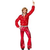 Déguisement Disco Rouge pour homme - Disfrazzes - Chemise, pantalon et ceinture en polyester