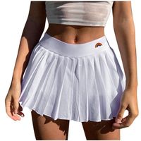 Jupe à motif mignon sexy pour femmes, jupe plissée fermeture éclair latérale courte et femmes blanche762