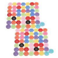 Pwshymi Bouton de couleur 100 pièces boutons colorés dos plat étanche résistance à l'huile opération mercerie deco 12.5MM (4 yeux)