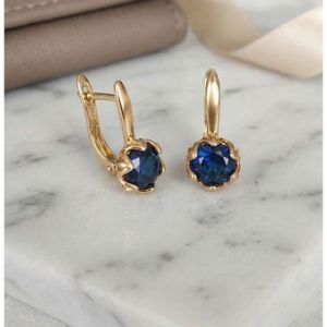 Boucles d'oreilles Dormeuses Or Jaune 750 Emeraudes AAA Ovales 7x5mm Ref. 56114